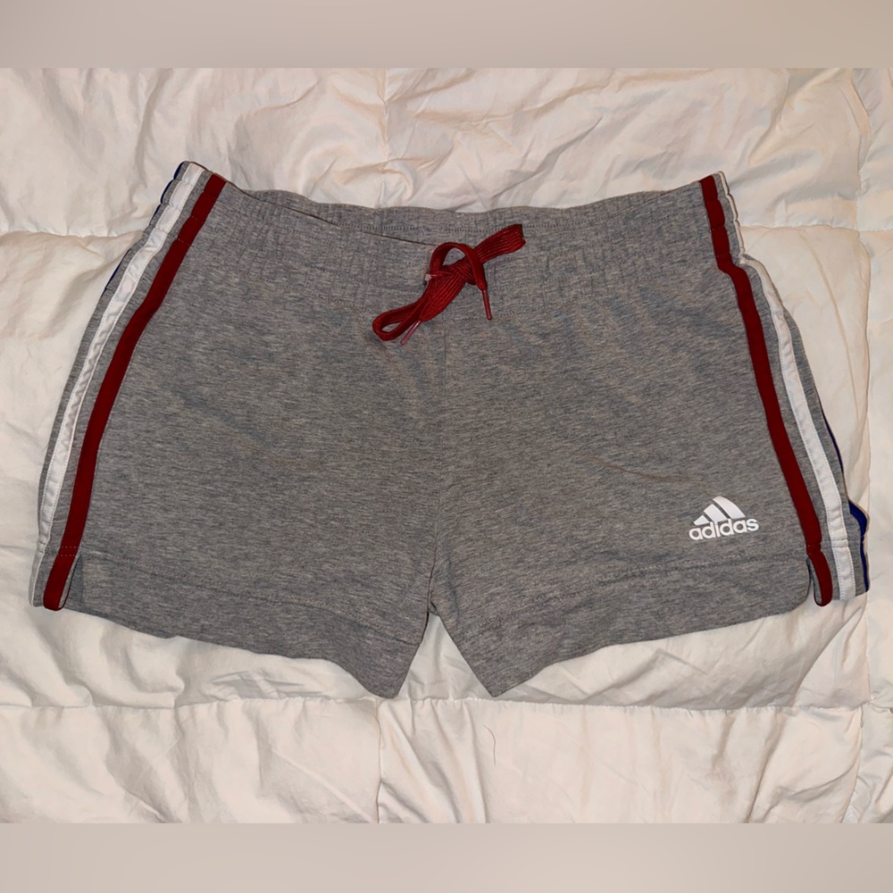 Adidas Heather Gray Shorts with Stripes